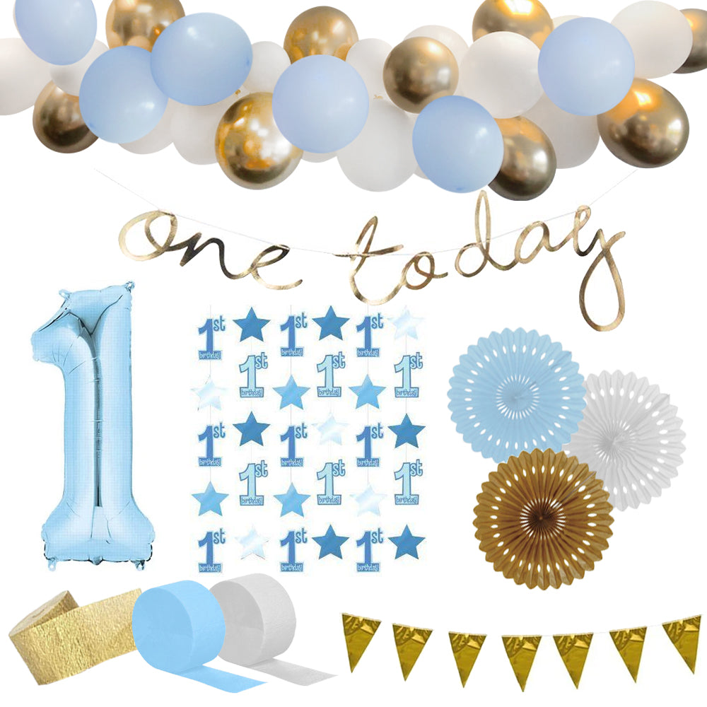 1st Birthday Blue Decoration Party Pack