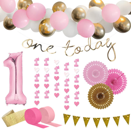 1st Birthday Pink Decoration Party Pack