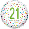 21st Birthday Confetti Foil Balloon - 18