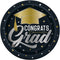 Stars & Caps Graduation Paper Plates - 23cm - Pack of 8