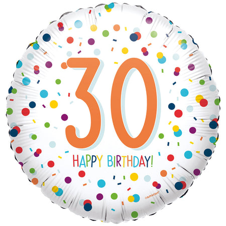 30th Birthday Confetti Foil Balloon - 18