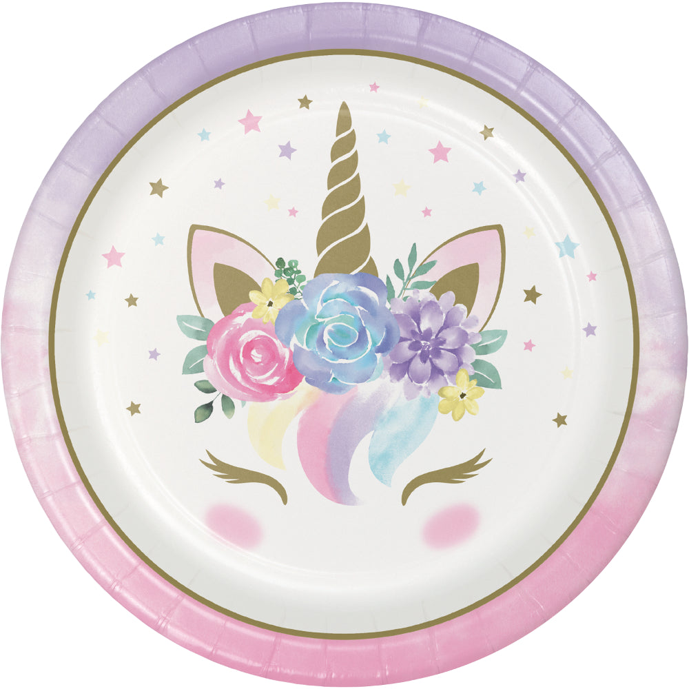 Unicorn Baby Paper Plates - 23cm - Pack of 8