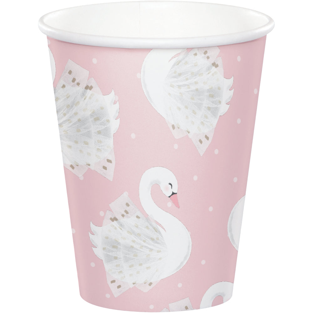 Stylish Swan Party Paper Cups - 9oz - Pack of 8