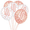 Birthday Glitz Rose Gold 40th Pearlised Latex Balloons - 12