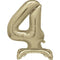 Gold Number 4 Standing Foil Balloon - No Helium Required! - 30