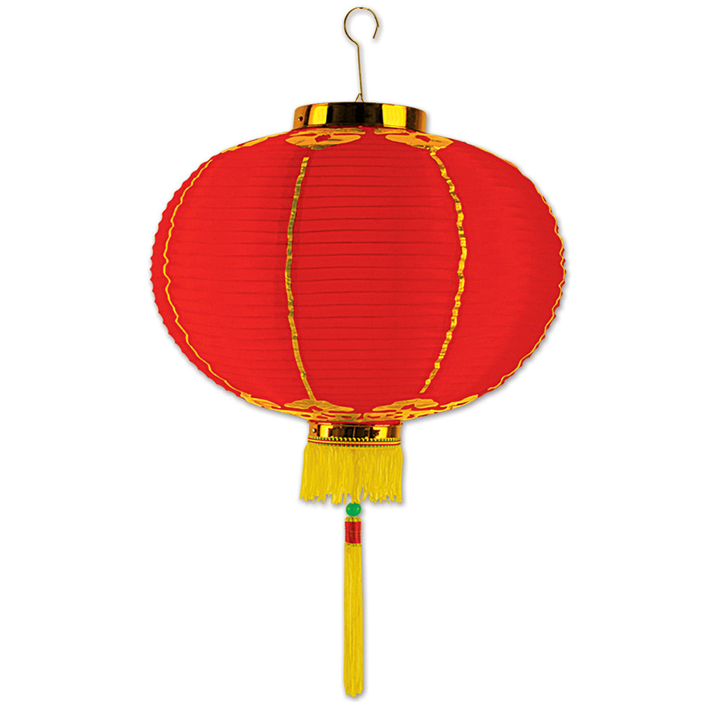 Chinese Lantern Fabric Hanging Decoration - Red & Gold - 41cm