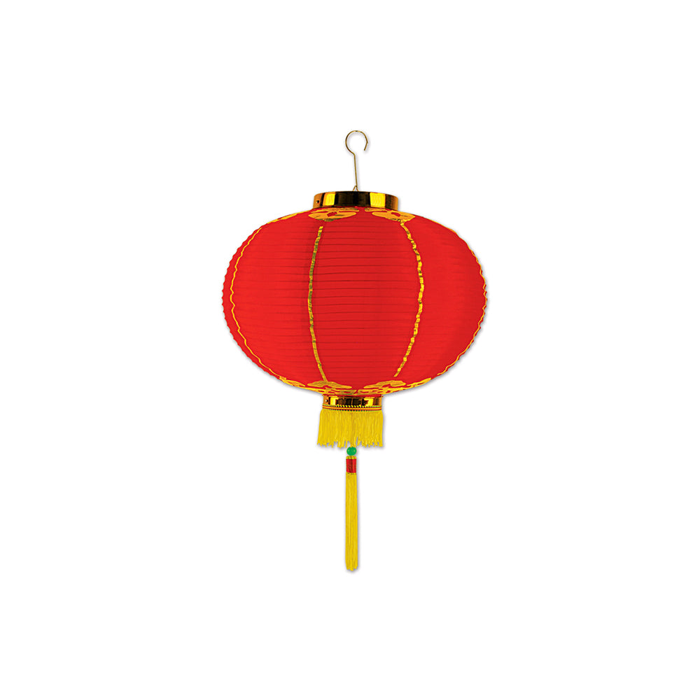 Chinese Lantern Fabric Hanging Decoration - Red & Gold - 20cm