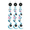 Rock 'n' Roll Super Swirl Decoration - Pack of 3 - 30