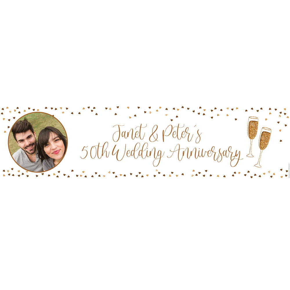 Golden Anniversary Personalised Photo Banner - 1.2m