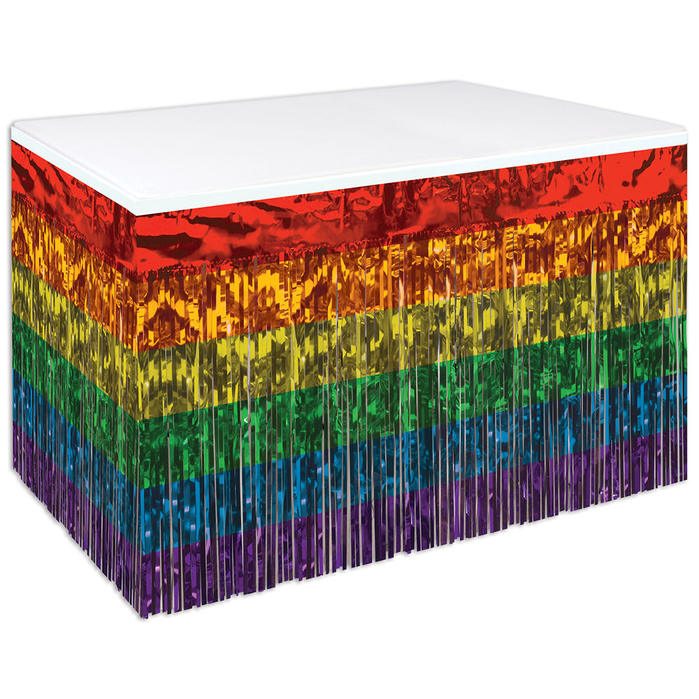 Rainbow Metallic Table Skirting - 76cm x 4.3m
