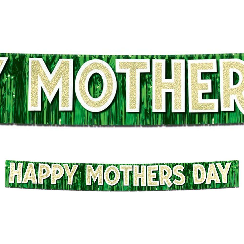Happy Mother's Day Fringed Banner - 10" x 9' 6"
