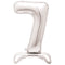 Silver Number 7 Standing Foil Balloon - No Helium Required! - 30