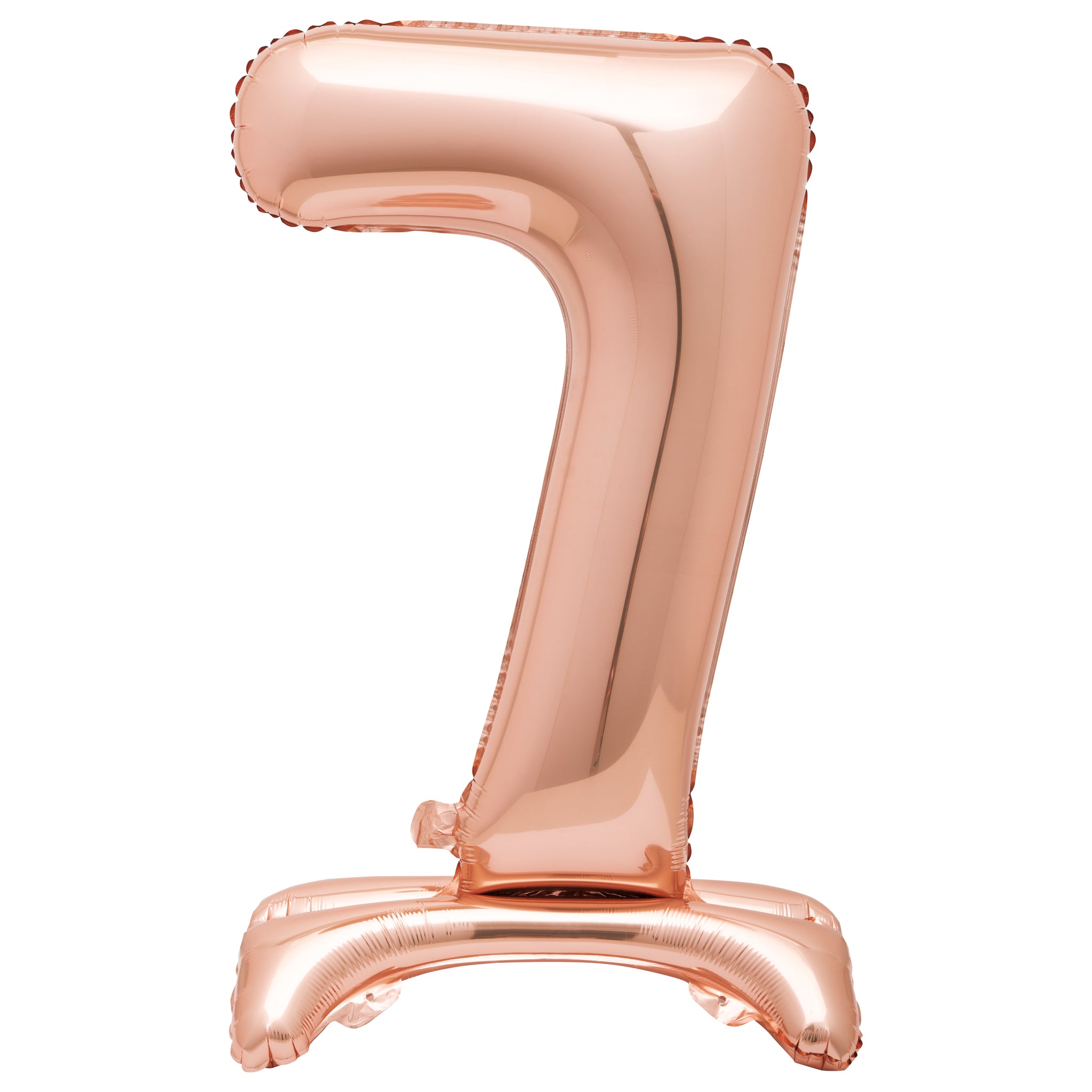 Rose Gold Number 7 Standing Foil Balloon - No Helium Required! - 30"