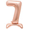 Rose Gold Number 7 Standing Foil Balloon - No Helium Required! - 30