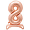 Rose Gold Number 8 Standing Foil Balloon - No Helium Required! - 30