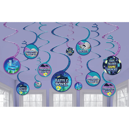 Battle Royal Swirl Decorations - Pack of 12