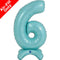 Pastel Blue Number 6 Standup Foil Balloon - 25