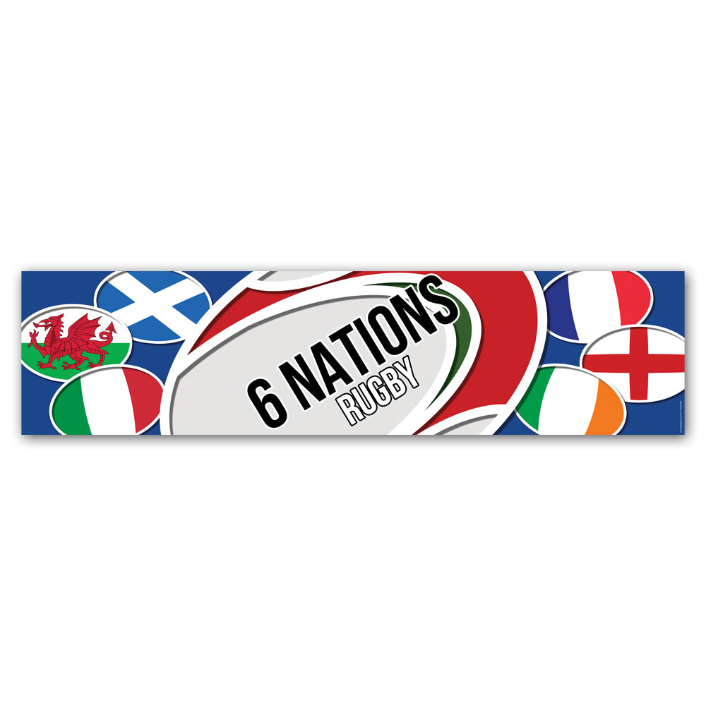 6 Nations Rugby Banner Decoration - 1.2m