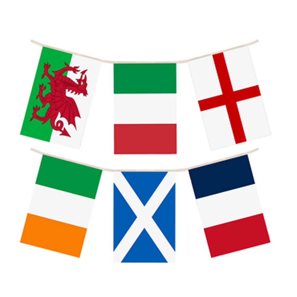 Rugby Six Nations Flag Bunting - 10m