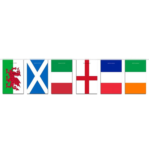 6 Nations Countries Paper Bunting - 1.9m