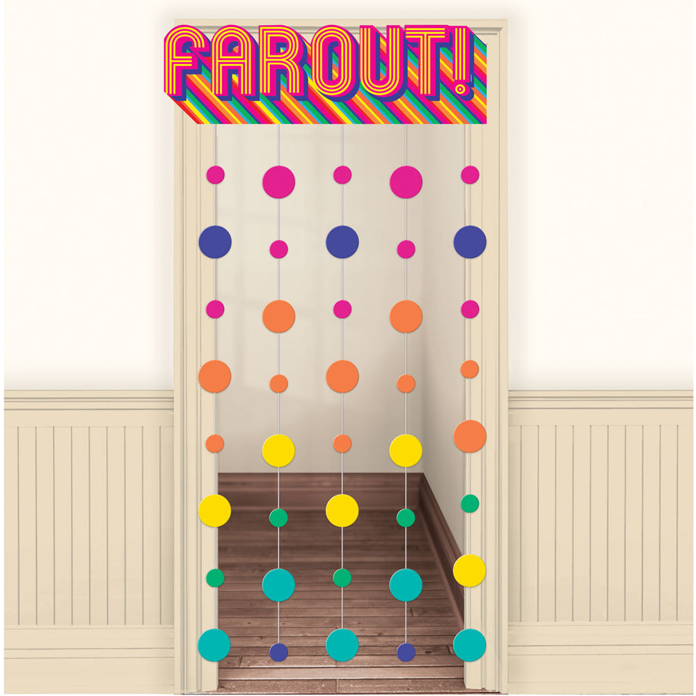 70's Good Vibes 'Farout' Door Curtain - 99cm x 1.95m