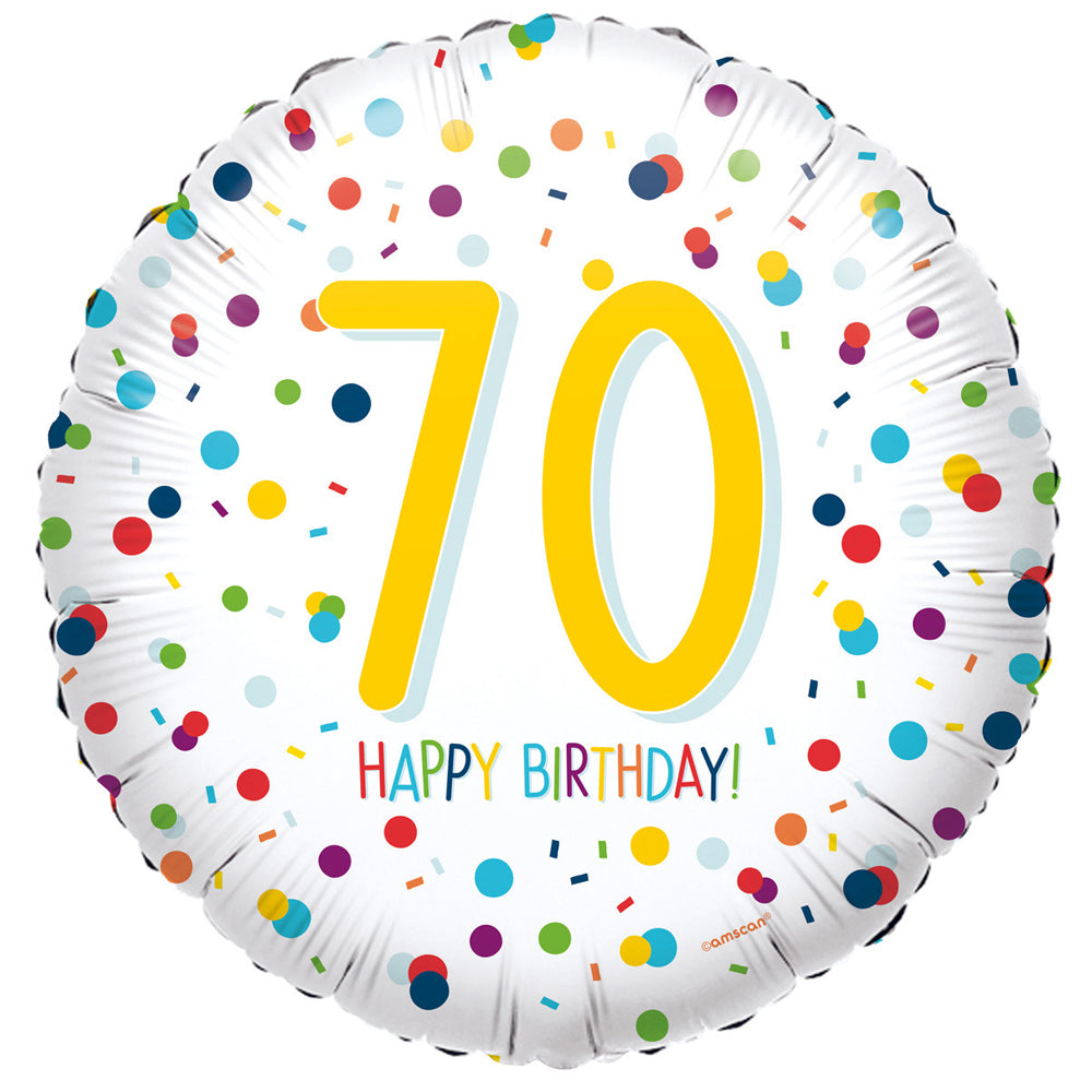 70th Birthday Confetti Foil Balloon - 18"