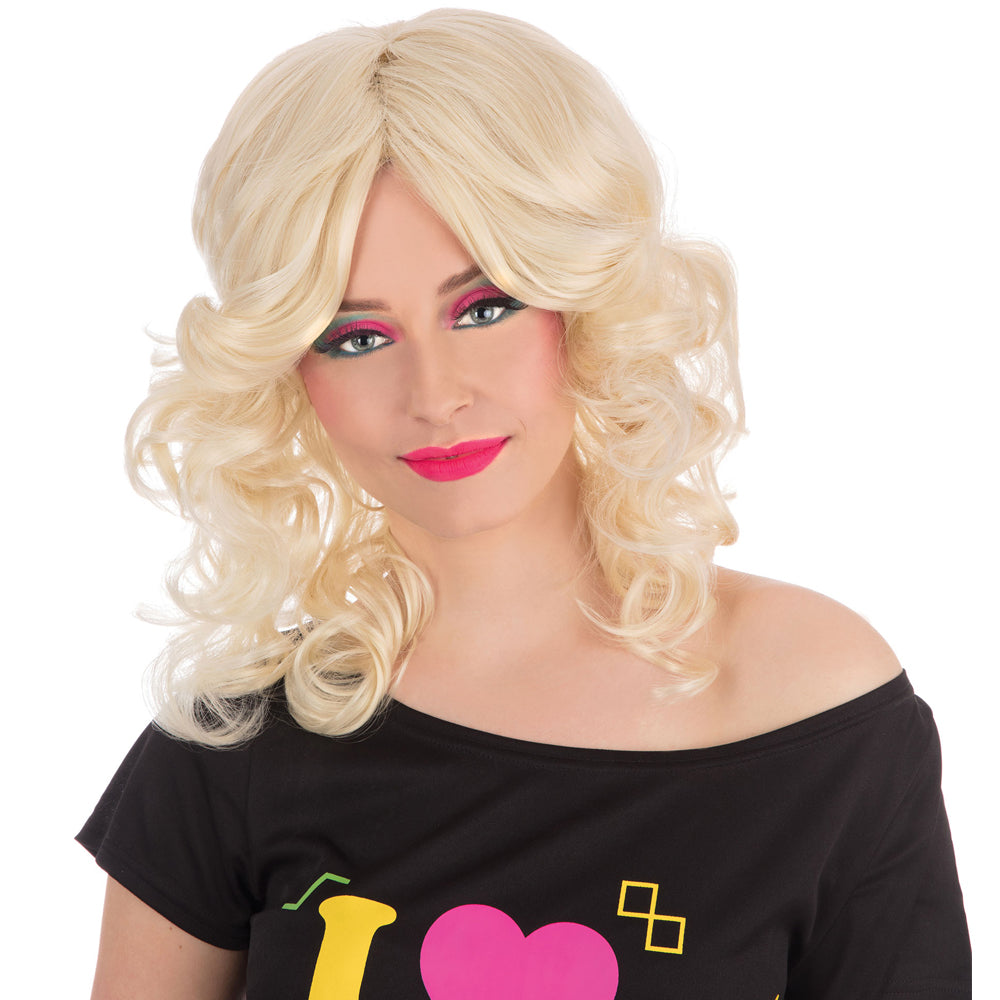 80s Pop Star Blonde Wig