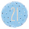 Birthday Glitz Blue 21st Prismatic Foil Balloon - 18