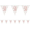 Birthday Glitz Rose Gold 50th Flag Bunting - 2.7m