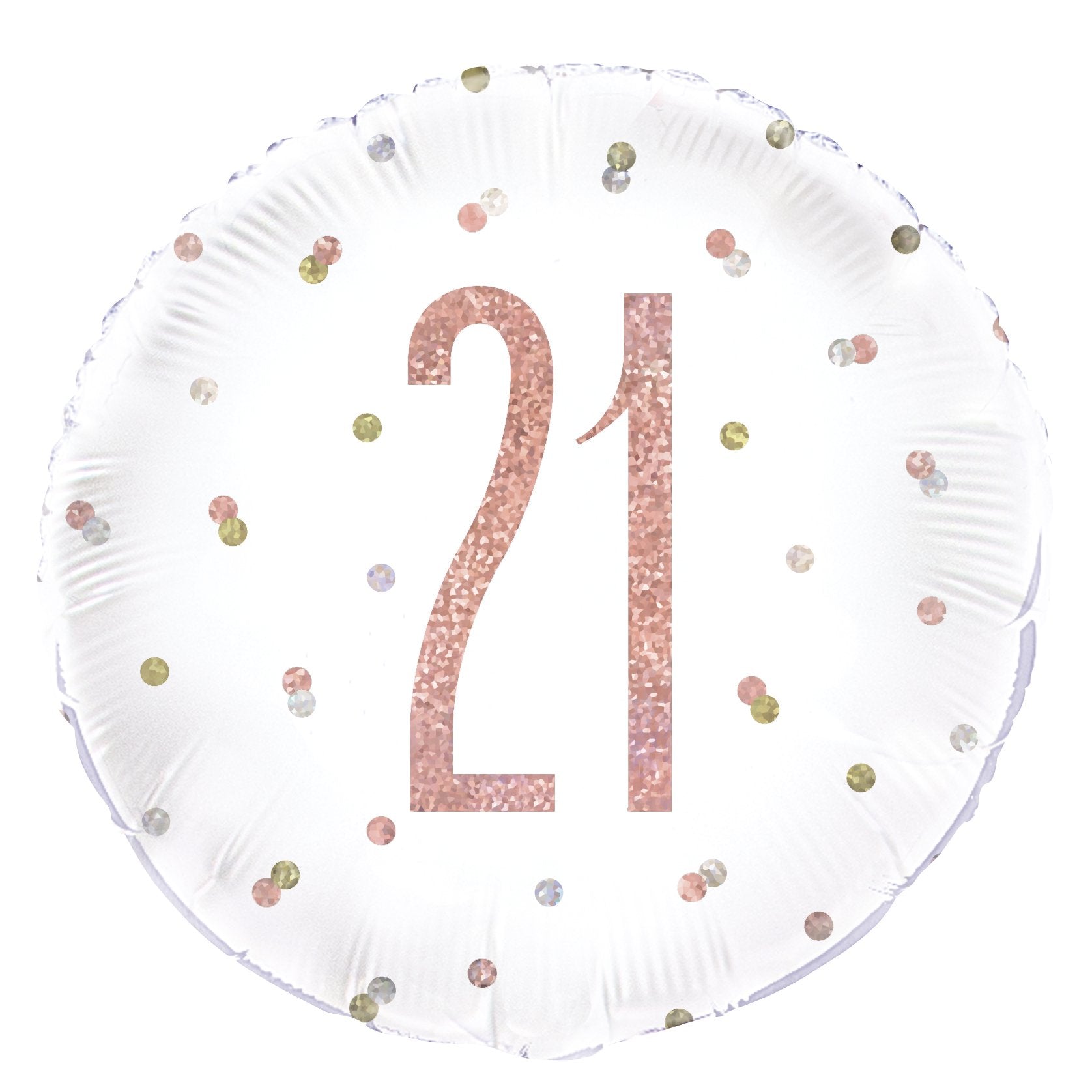 Birthday Glitz Rose Gold '21' Prismatic Foil Balloon