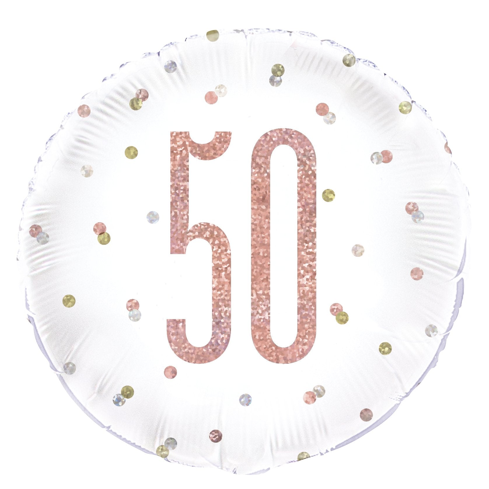 Birthday Glitz Rose Gold '50' Prismatic Foil Balloon