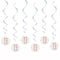 Birthday Glitz Rose Gold 13th Hanging Swirl Decorations - Pack of 6