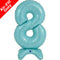 Pastel Blue Number 8 Standup Foil Balloon - 25
