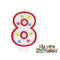 Glitter Stars Number Candle '8' with Happy Birthday Decoration