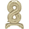 Gold Number 8 Standing Foil Balloon - No Helium Required! - 30
