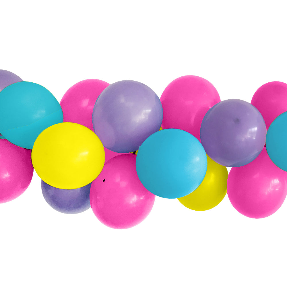 Purple, Pink, Turquoise and Yellow Balloon Arch DIY Kit - 2.5m