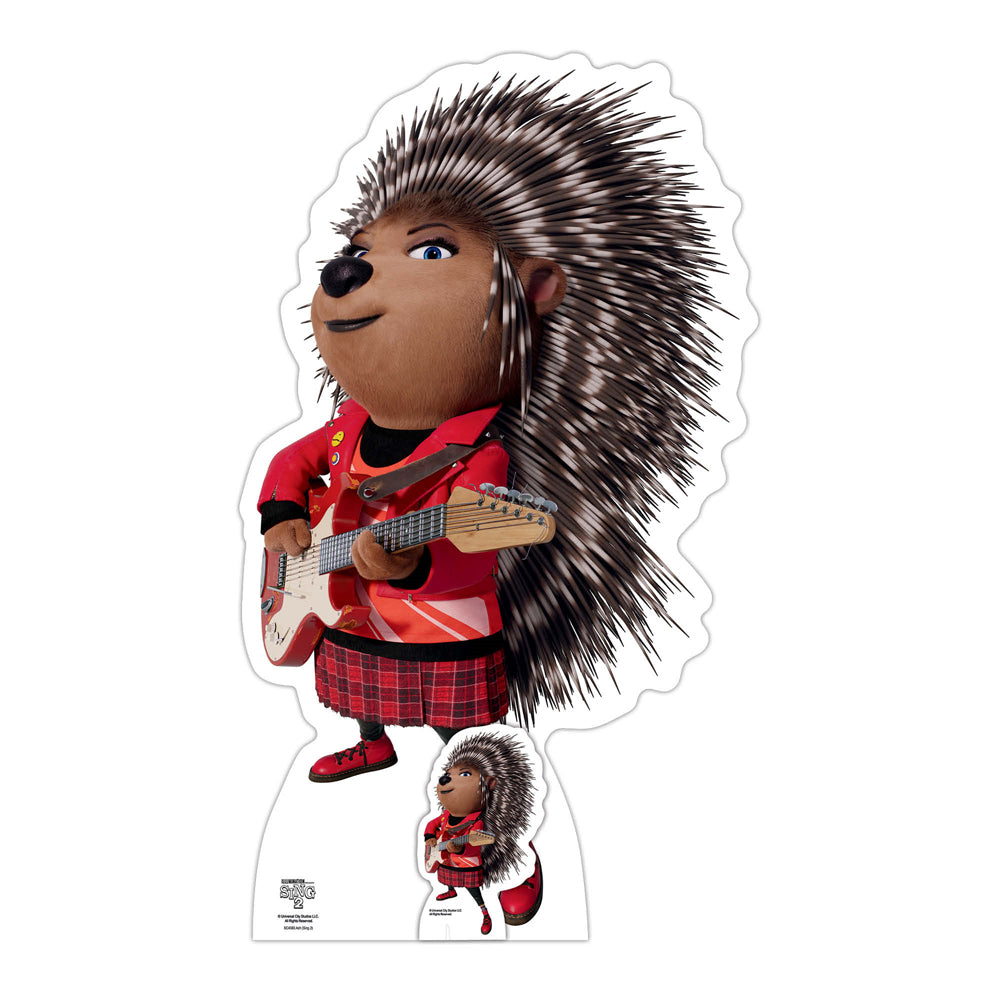 Ash Porcupine Sing 2 Lifesize Cardboard Cutout with Mini Cutout - 83cm x 49cm