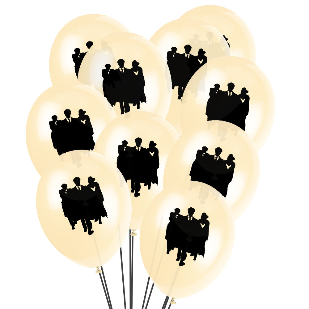 Peaky Gangsters Latex Balloon Decorations - Pack of 10
