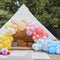 Luxe Bright Balloon Arch with Paper Honeycombs