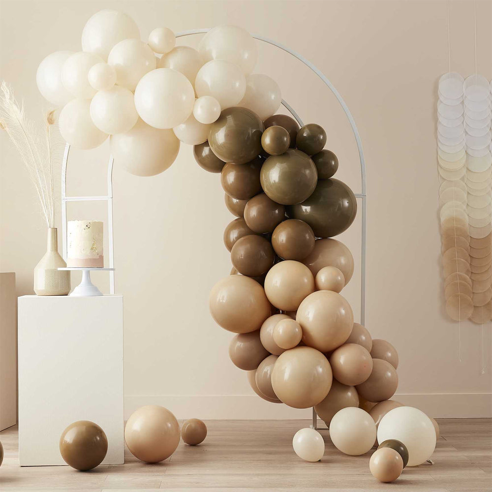 Nude and Brown Balloon Arch Kit -5m