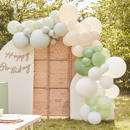 Sage, Nude and White Balloon Arch Kit - 4m