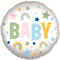 Baby Rainbow and Stars Satin Finish Foil Balloon - 18