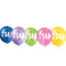 All Round Printed Age 30 Latex Balloons - Assorted Colours - 27.5cm - Pack of 5