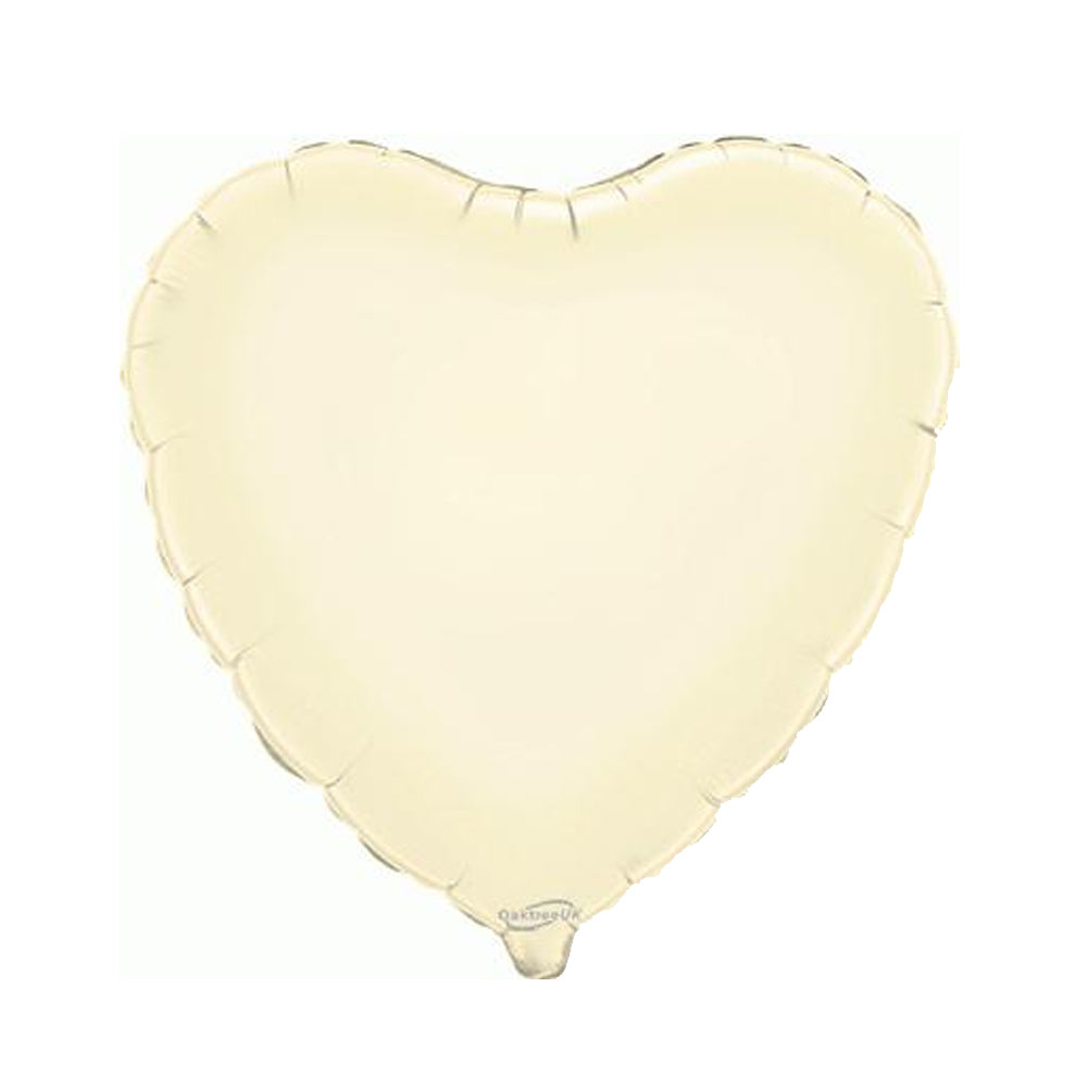 Ivory Heart Shaped Foil Balloon 18"