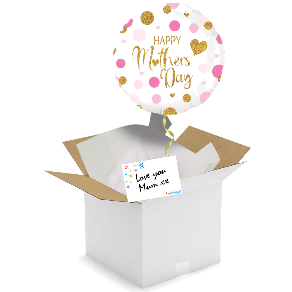 Send an Inflated Balloon Mother's Day Pink Confetti - 18"