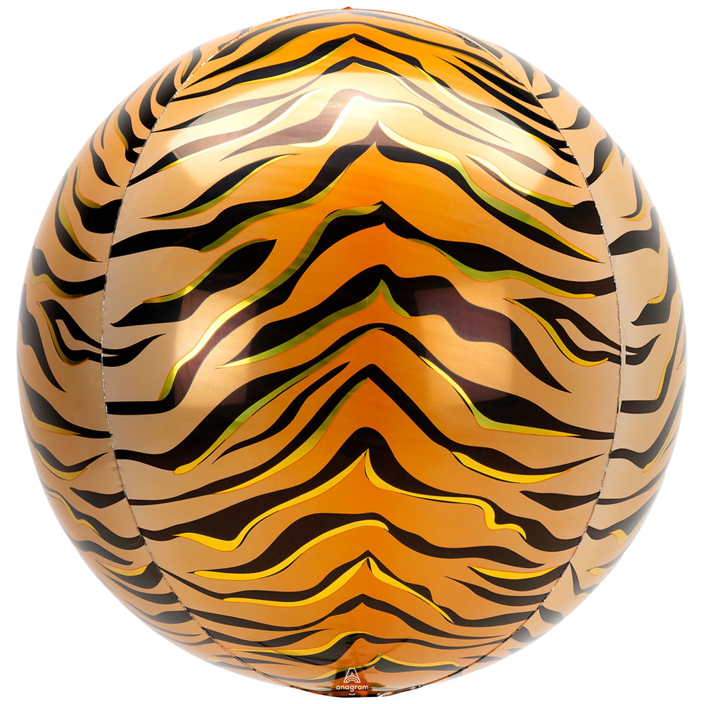 Animalz Tiger Print Orbz Foil Balloon - 38cm