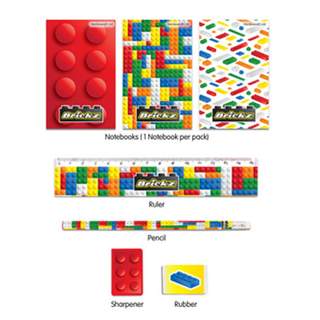 Brickz Themed Stationary Set - 5 Pieces