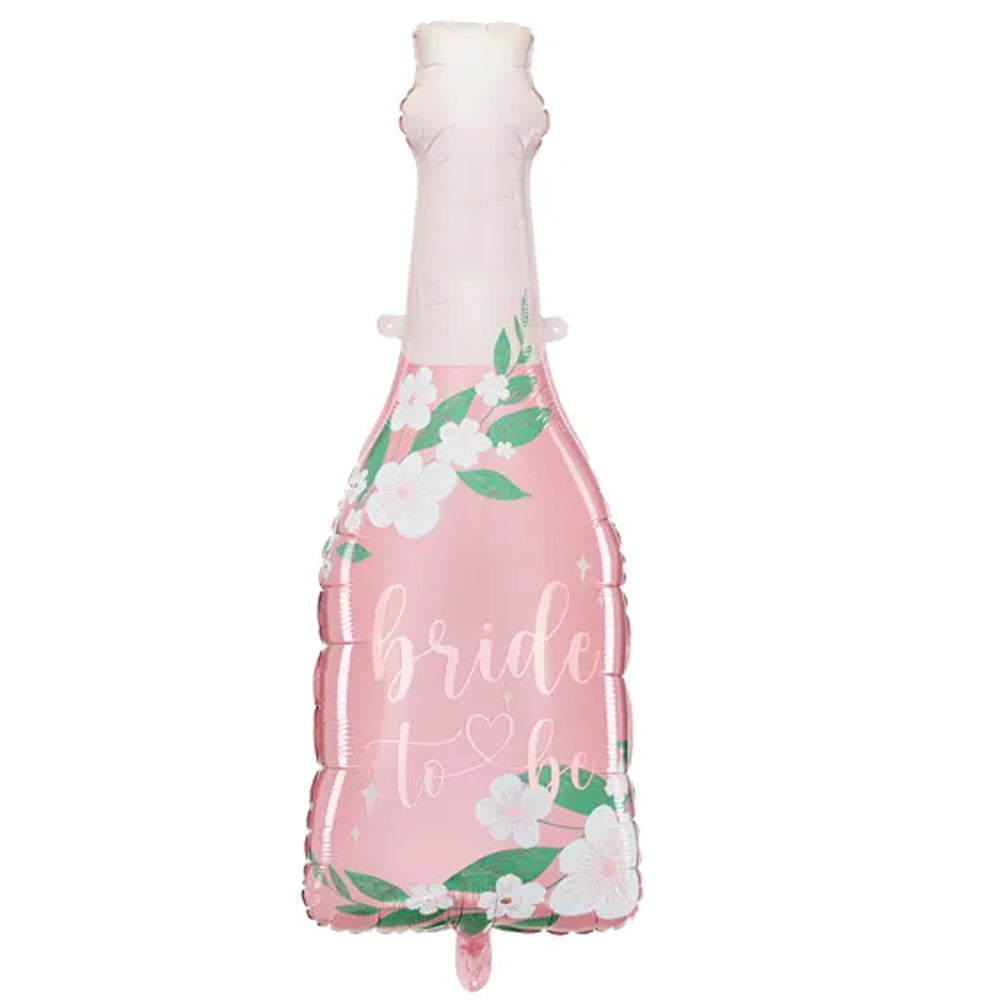 Bride To Be Floral Champagne Bottle Foil Balloon - 39"