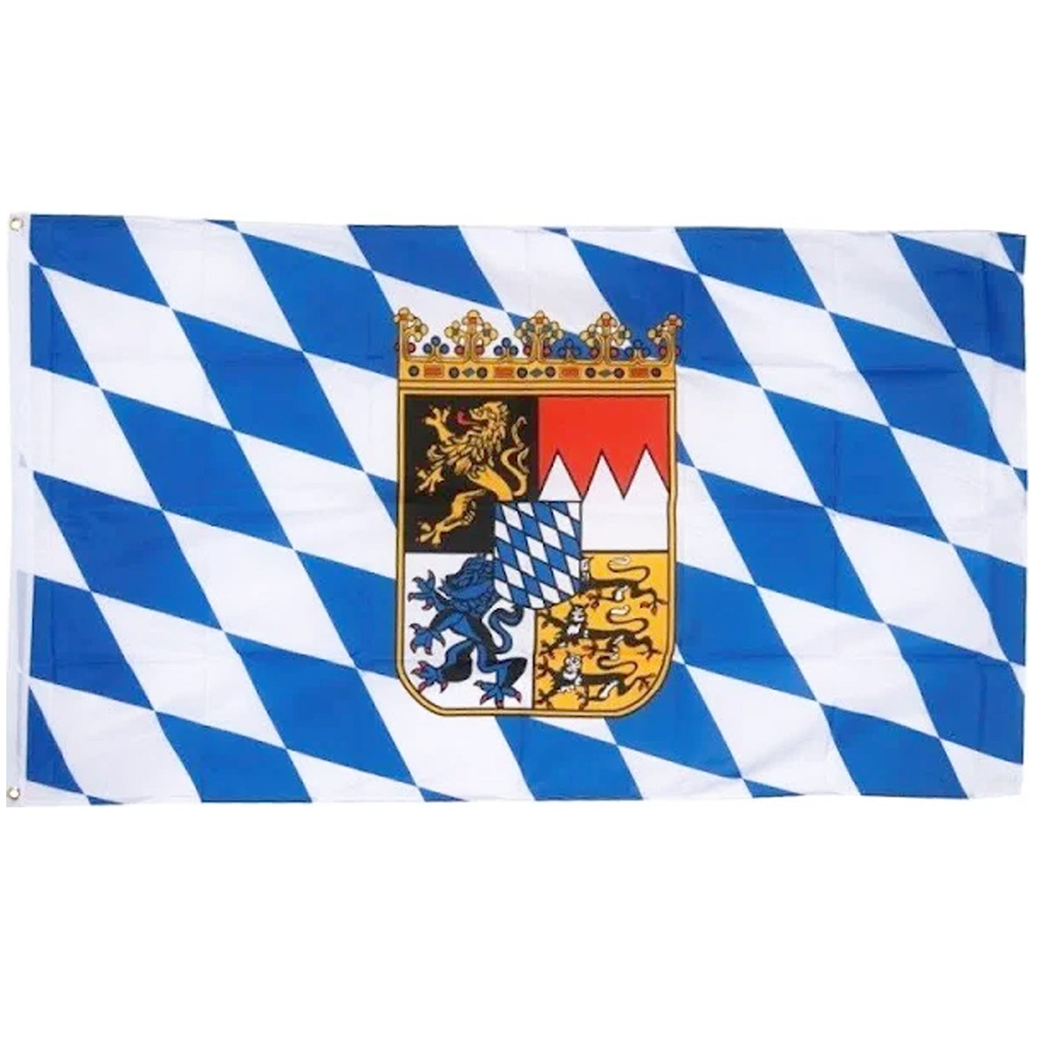 Bavaria with Crest Polyester Fabric Flag 5ft x 3ft