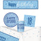 18th Birthday Blue Glitz Tableware Pack for 8 with FREE Banner!